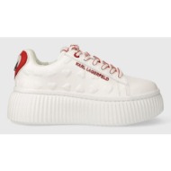  δερμάτινα αθλητικά παπούτσια karl lagerfeld kreeper lo χρώμα: άσπρο, kl42394