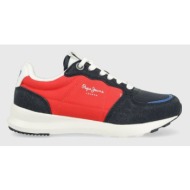  παιδικά αθλητικά παπούτσια pepe jeans york mix b χρώμα: κόκκινο
