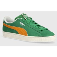  σουέτ αθλητικά παπούτσια puma suede patch χρώμα: πράσινο