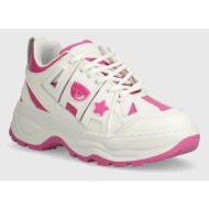 δερμάτινα αθλητικά παπούτσια chiara ferragni eyefly sneakers χρώμα: ροζ, cf3305_285