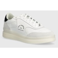  δερμάτινα αθλητικά παπούτσια karl lagerfeld brink χρώμα: άσπρο, kl53438