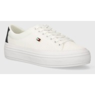  πάνινα παπούτσια tommy hilfiger vulc monotype sneaker χρώμα: άσπρο, fw0fw07675