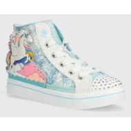  παιδικά πάνινα παπούτσια skechers twi-lites 2.0 enchanted unicorn χρώμα: τιρκουάζ