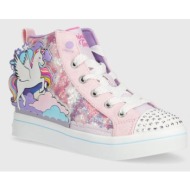  παιδικά πάνινα παπούτσια skechers twi-lites 2.0 enchanted unicorn χρώμα: ροζ