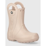  ουέλλινγκτον crocs handle rain boot χρώμα: ροζ