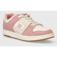  δερμάτινα αθλητικά παπούτσια dc χρώμα: ροζ