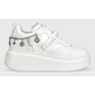  δερμάτινα αθλητικά παπούτσια karl lagerfeld anakapri χρώμα: άσπρο, kl63540f f3kl63540f