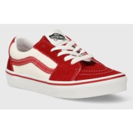  παιδικά sneakers σουέτ vans jn sk8-low χρώμα: κόκκινο