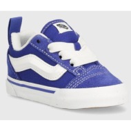  παιδικά sneakers σουέτ vans knu skool elastic lace χρώμα: ναυτικό μπλε