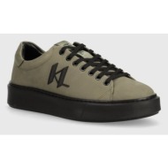  nubuck sneakers karl lagerfeld maxi kup χρώμα: πράσινο, kl52217