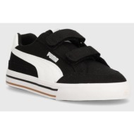  παιδικά πάνινα παπούτσια puma court classic vulc fs v ps χρώμα: μαύρο