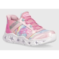  παιδικά αθλητικά παπούτσια skechers galaxy lights tie dye takeoff χρώμα: ροζ