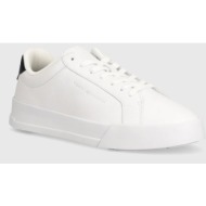  δερμάτινα αθλητικά παπούτσια tommy hilfiger th court better lth tumbled χρώμα: άσπρο, fm0fm04972