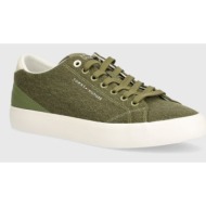  πάνινα παπούτσια tommy hilfiger th hi vulc low summer cvs χρώμα: πράσινο, fm0fm05056