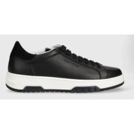  δερμάτινα αθλητικά παπούτσια off play firenze χρώμα: μαύρο, firenze 1 
black white