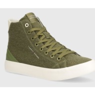  πάνινα παπούτσια tommy hilfiger th hi vulc summer cvs χρώμα: πράσινο, fm0fm05076