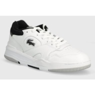  δερμάτινα αθλητικά παπούτσια lacoste lineshot contrasted collar leather χρώμα: άσπρο, 47sma0061