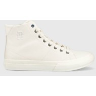  πάνινα παπούτσια tommy hilfiger th hi vulc street veg dyes χρώμα: άσπρο, fm0fm04544