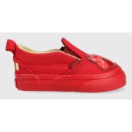  παιδικά πάνινα παπούτσια vans slip-on v haribo harb gold χρώμα: κόκκινο