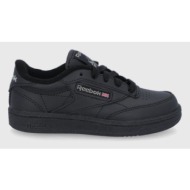  παιδικά δερμάτινα παπούτσια reebok classic club c χρώμα: μαύρο
