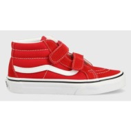  παιδικά πάνινα παπούτσια vans uy sk8-mid reissue v formula one/tru χρώμα: κόκκινο