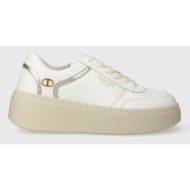 δερμάτινα αθλητικά παπούτσια twinset χρώμα: άσπρο, 241tcp060