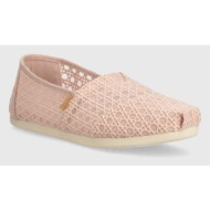  πάνινα παπούτσια toms alpargata χρώμα: ροζ, 10020659
