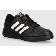  δερμάτινα αθλητικά παπούτσια adidas originals team court 2 str χρώμα: μαύρο, id6630