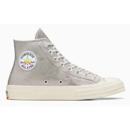  πάνινα παπούτσια converse chuck 70 hi pride χρώμα: ασημί, a10214c