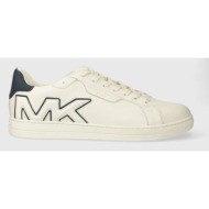  δερμάτινα αθλητικά παπούτσια michael kors keating χρώμα: μπεζ, 42r4kefs6l