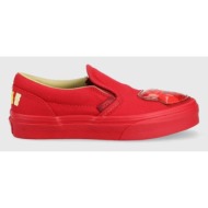  παιδικά πάνινα παπούτσια vans classic slip-on haribo harb gold χρώμα: κόκκινο