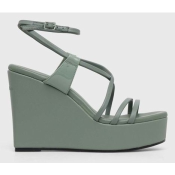 δερμάτινα σανδάλια calvin klein wedge