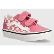  παιδικά sneakers σουέτ vans old skool χρώμα: ροζ, vn000cywchl1