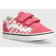  παιδικά πάνινα παπούτσια vans old skool χρώμα: ροζ, vn0009rcchl1