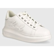  δερμάτινα αθλητικά παπούτσια karl lagerfeld kapri χρώμα: άσπρο, kl62511a