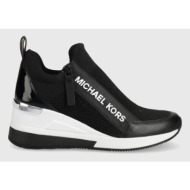  παπούτσια michael michael kors willis wedge trainer χρώμα: μαύρο