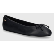  δερμάτινες μπαλαρίνες tommy hilfiger essential chic ballerina χρώμα: μαύρο, fw0fw08059