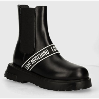 δερμάτινες μπότες τσέλσι love moschino