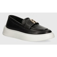  δερμάτινα μοκασίνια furla loafer χρώμα: μαύρο, yi08spt bx3245 o6000