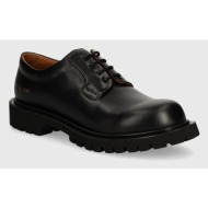  δερμάτινα κλειστά παπούτσια common projects chunky derby χρώμα: μαύρο, 2451