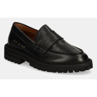  δερμάτινα μοκασίνια common projects chunky loafer χρώμα: μαύρο, 6177