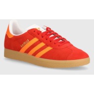  σουέτ αθλητικά παπούτσια adidas originals gazelle χρώμα: κόκκινο, ji1374