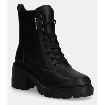 μποτάκια tommy jeans tjw mid heel boot