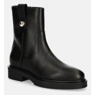  δερμάτινες μπότες furla sfera ankle boot γυναικείες, χρώμα: μαύρο, yi51cit wu0000 o6000