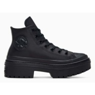  δερμάτινα ελαφριά παπούτσια converse chuck taylor all star lugged heel χρώμα: μαύρο, a10369c