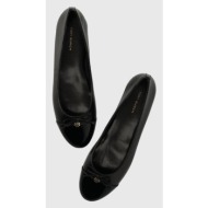  δερμάτινες μπαλαρίνες tory burch cap-toe ballet χρώμα: μαύρο, 154511-004 f3154511-004