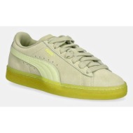  σουέτ αθλητικά παπούτσια puma suede classic translucent χρώμα: πράσινο, 398818