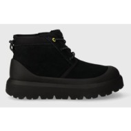  σουέτ παπούτσια ugg neumel weather hybrid χρώμα: μαύρο, 1143991