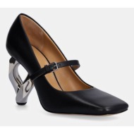  δερμάτινα γοβάκια jw anderson chain heel χρώμα: μαύρο, anw43251a