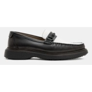  δερμάτινα μοκασίνια allsaints gibbs chain loafer χρώμα: μαύρο, m011fb